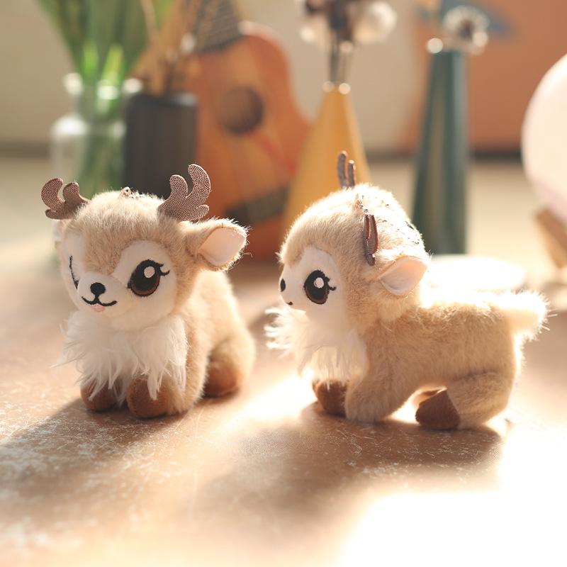 Cute Little Deer Small Pendant Plush Toy Doll Cartoon Bag Hanging Keychain Rag Doll Doll