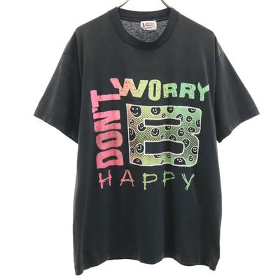 VARIEDAD Camiseta de manga corta vintage de los 80 Hecha en EE. UU. con logo estampado de puntada sencilla para hombre Usada