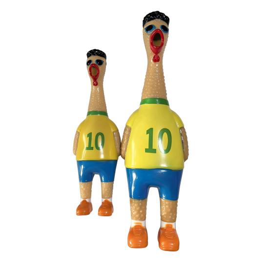 1/2Pcs Football Theme Screaming Chicken Toy, Stress Relief Cartoon Football Star Chick Squeeze Toy, Game Day Cheer Gift for Soccer Fans