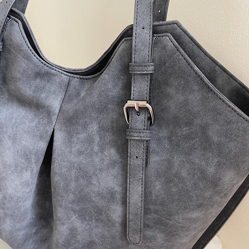 High Quality Women's Bag Urban Trend Style Shoulder Bag Matte Leather Adjustable Shoulder Bag Versatile Casual Large Capacity Commuter Zipper Handbag