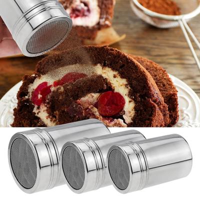 Kaffee Shaker aus Edelstahl Kakao Schokolade Mehl Puderzucker Sieb Filter Schaum Spray Küche Kuchen BBQ Werkzeuge mit Deckel