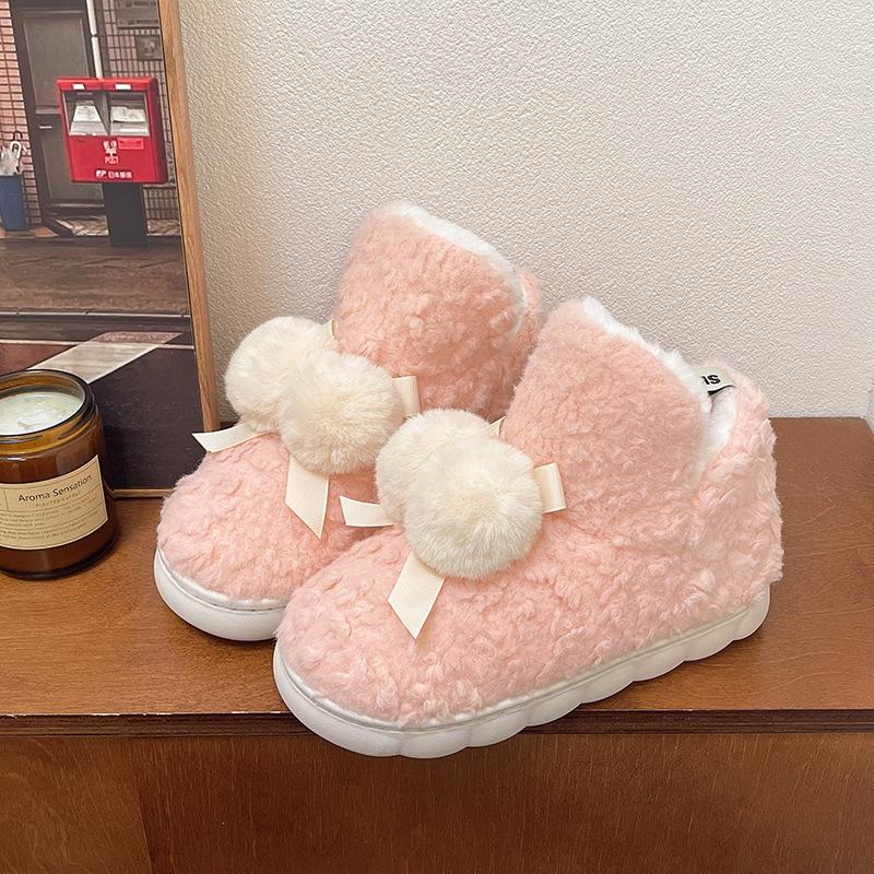 Women's Indoor Suede Faux Fur Fleece Lined Ankle Boots Cozy High-Density Winter Bootie Breathable Warm Shoes with Non Skid Sole for Women