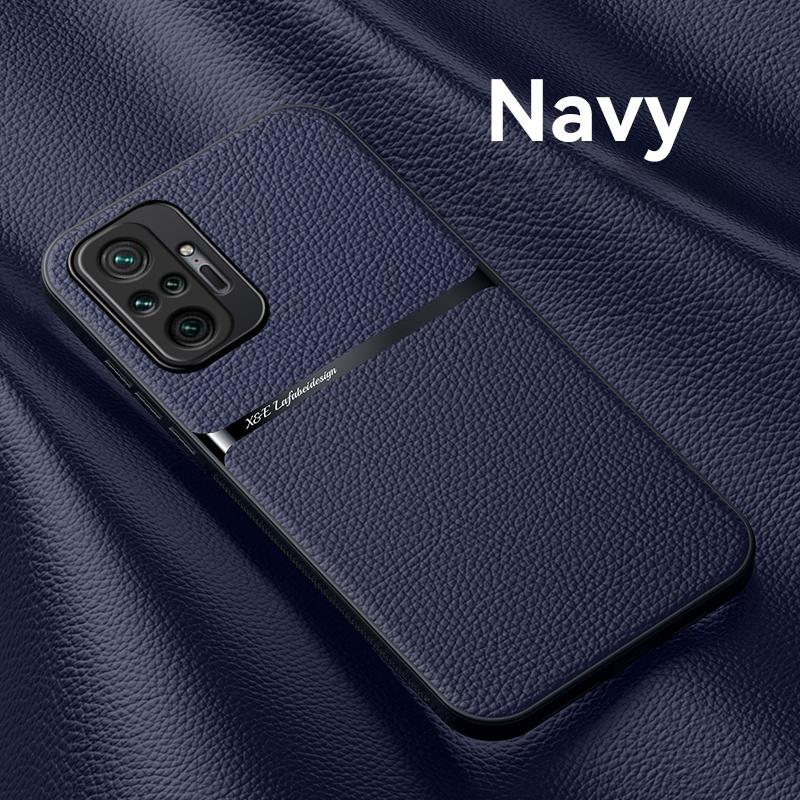 For Xiaomi Redmi Note 10 10S Case With Metal Plate Leather Case For Redmi Note10 Pro Max Note10 S Magnetic Car Holder Back Cover