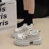 Fashion Chunky Heel Shoes Spring New Round Head Deep Mouth Front Strap Waterproof Platform Anti-slip Wear-resistant High Heels