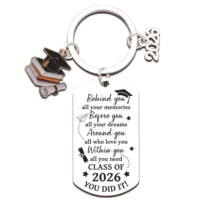 2026 Graduation Gifts School Graduation Keychain Stainless Steel Keyrings Pendant A3