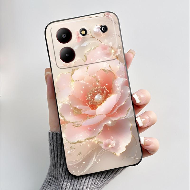 For ZTE Blade A54 Case Protective Soft Silicone Flower TPU Covers for ZTE BladeA54 4G Bumper For Blade A34 A 54 Phone Cases Bag