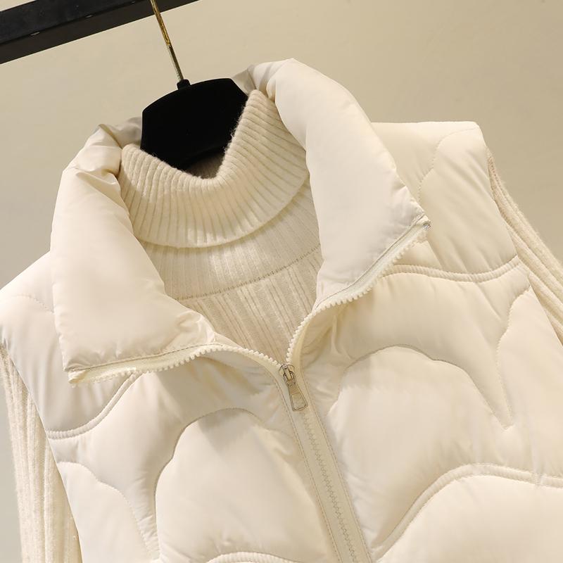Fashion Winter Women's Warm Vest Outerwears Elegant Thick Sleeveless Parka Woman Short Coats