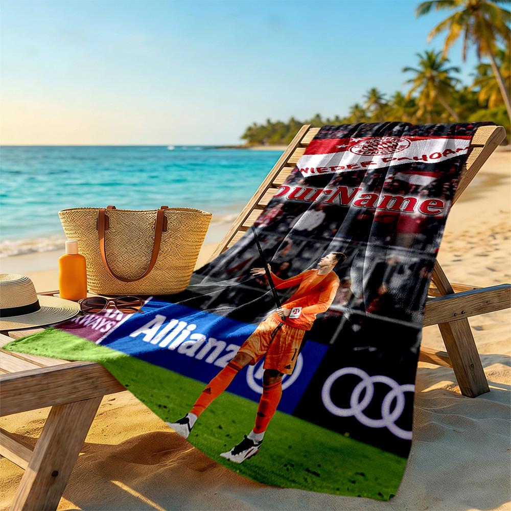 Bayern Munich Personalized Name Beach Towel Super Soft & Absorbent