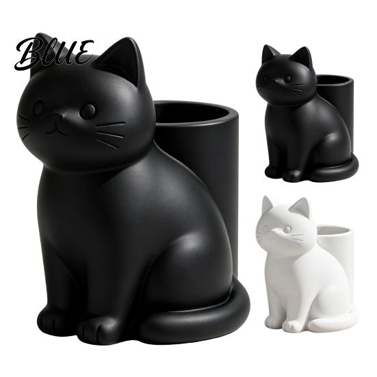 Creative Desktop Storage Solution Cute Cat Pen Holder 3D Printed Kitten Pencil Cup