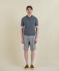 PANICALE Blue Vintage Washed Polo Knit