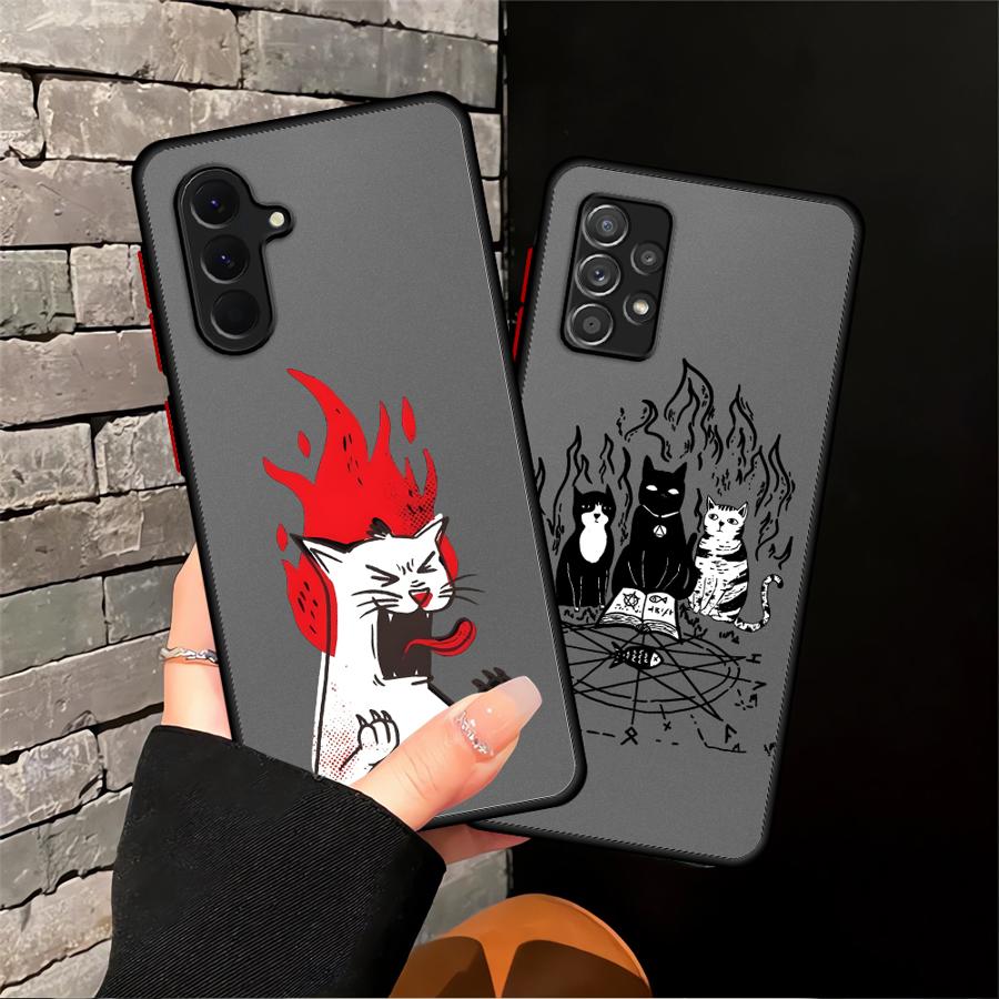 Strange Cat Phone Cover Case for Samsung Galaxy A34 A36 A14 A23 A52S A72 A53 A56 A55 A54 A73 A33 A35 A16 A15 A17 A52
