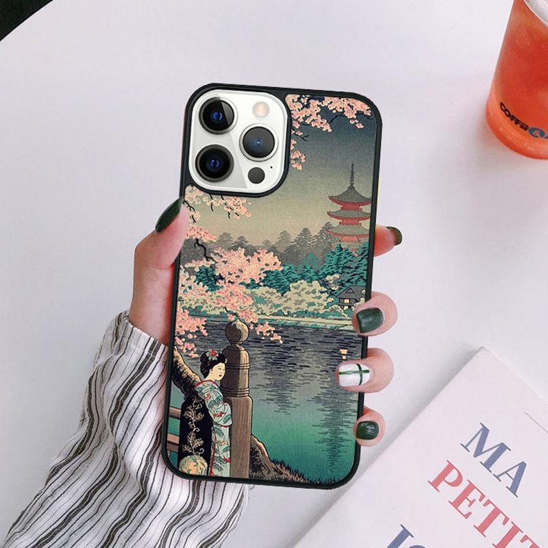 Japanese Wave Art Phone Case For iPhone 17 Air 14 13 12 16Pro Max 15  Plus Cover Shell Max Coque