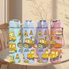 1PC Construction Truck Pattern 750ml Color Plastic Sports Water Bottle Leakproof Flip Straw Lid Suitable for Sports Office Home Use