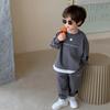 Conjunto de Roupa Infantil de Primavera e Outono Versão Coreana Casual Suéter Calças Conjunto de 2 Peças Bebê Solto Conjunto Esportivo