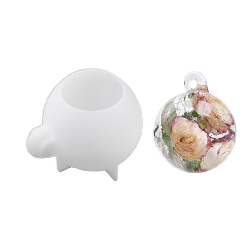Flexible Sphere Silicone Mold For Resin Art Easy Demolding Reusable Mold For Flower Preservation Keychain Decoration
