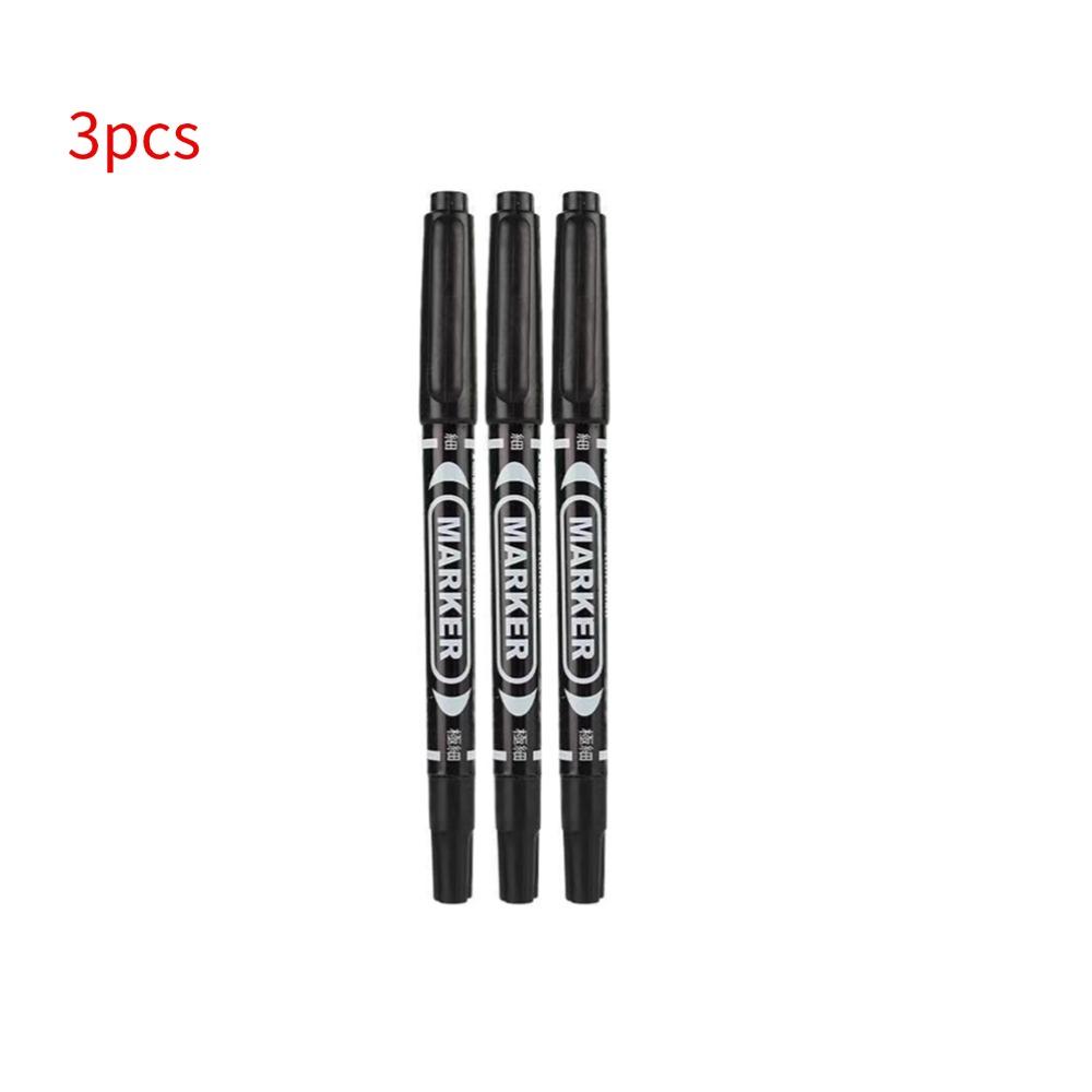 Twin Tip Permanent Marker Pen Fine Point Waterproof Ink Thin Nib Crude Nib Black Ink Permanent Marker Paint Marker Pen 1-30pcs