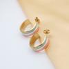 French Light Luxury Color Drip C-Shaped Earrings High-End Sense Fashion Simple Titanium Steel Ear Jewelry Women'S Niche Design