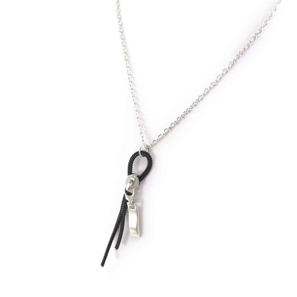 Les Trésors De Lily [J6102] - Naszyjnik „Zip Séduction” w kolorze czarno-srebrnym