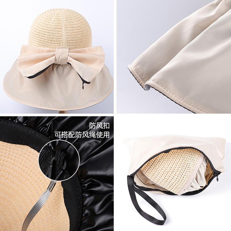 Sunscreen Hat Women's Spring and Summer Sunshade UV Protection Bucket Hat Face Cover Vinyl Sun Hat Big Brim Shows Small Face