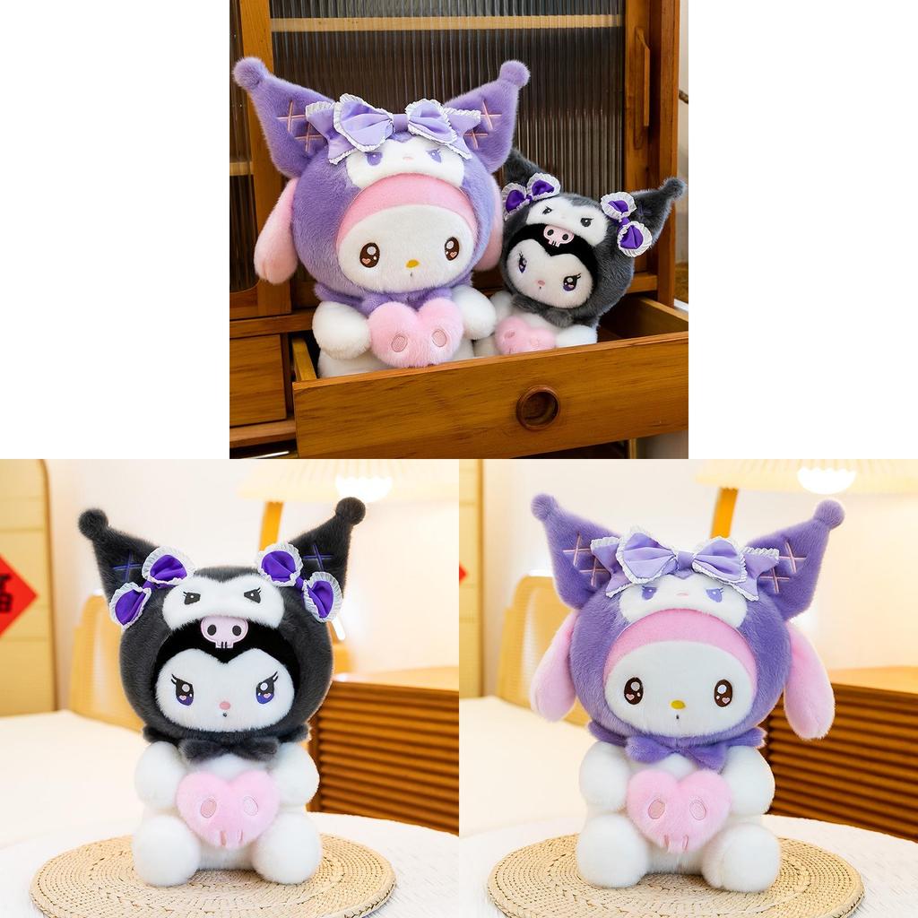 Melody Kuromi Plush Toy With Soft Rabbit Fur For Kids And Collectors