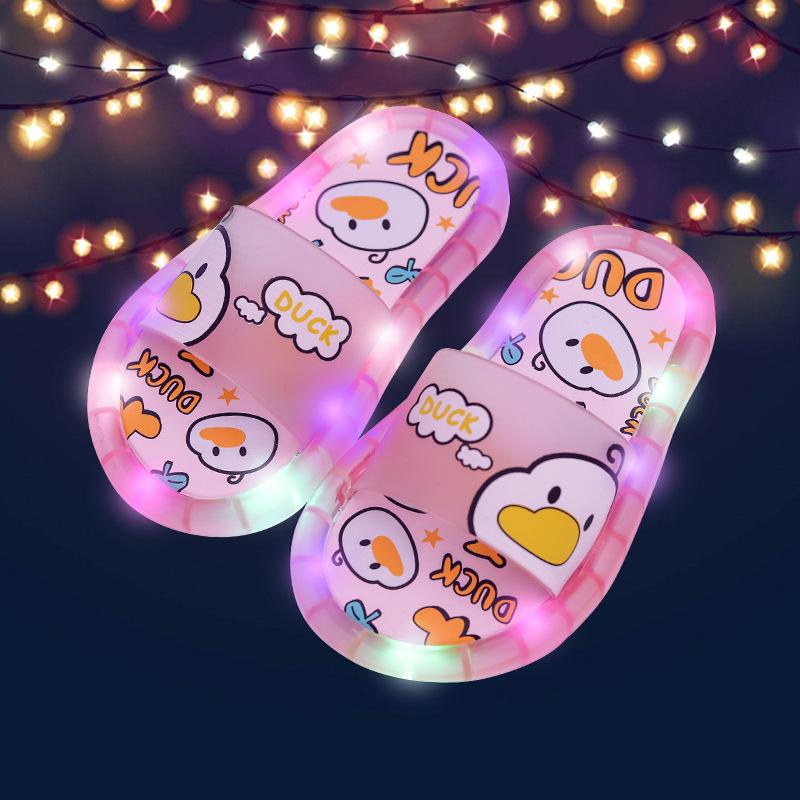 Pangpanglong Kids' Luminous Slippers - Cute, Anti-Slip for Indoor/Outdoor Use