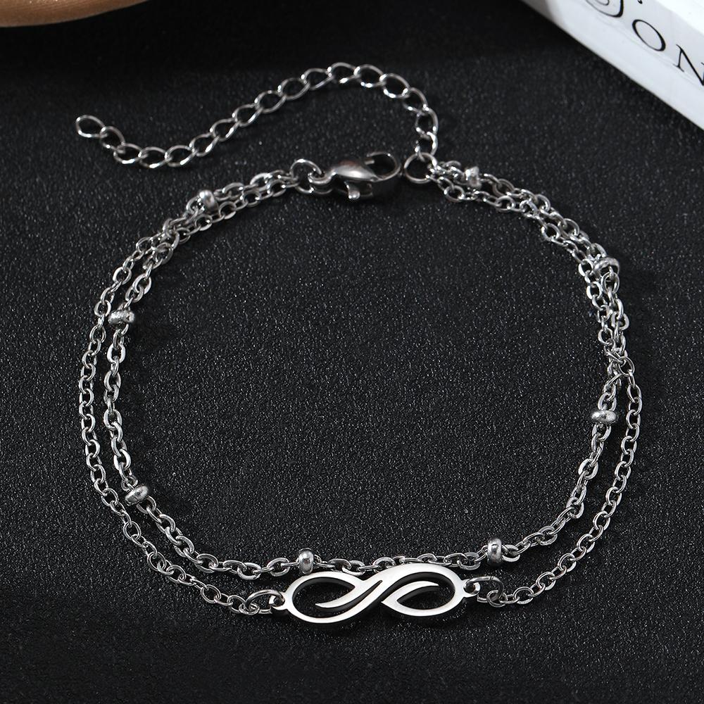 

Браслеты из нержавеющей стали Модные браслеты с тонкой гравировкой Двойные браслеты-цепочки для женщин Циркон Носить каждый день