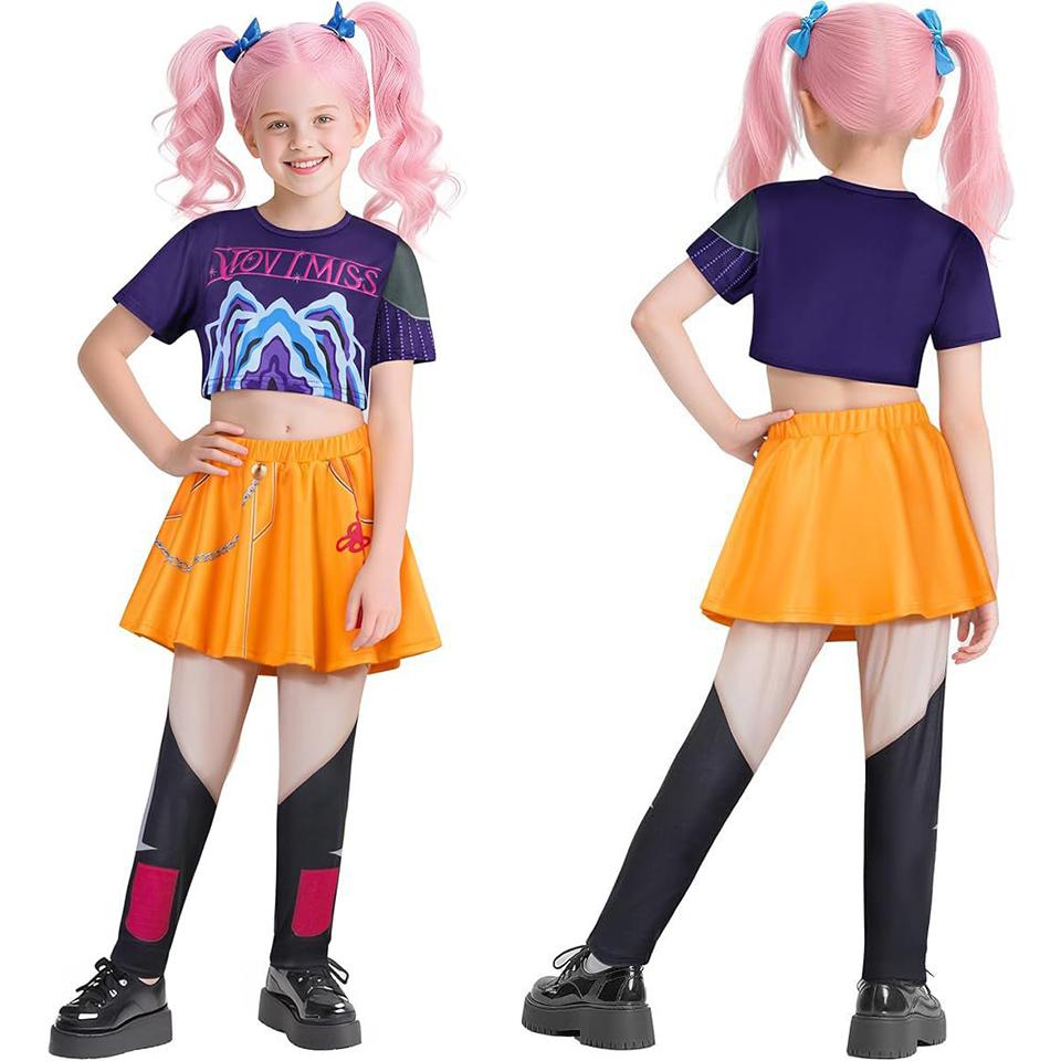 KPop Movie Demon Hunters Same Style Girls Clothing 2-12Years Children Halloween Cosplay Party Masquerade Zoey Rumi Mira Costume