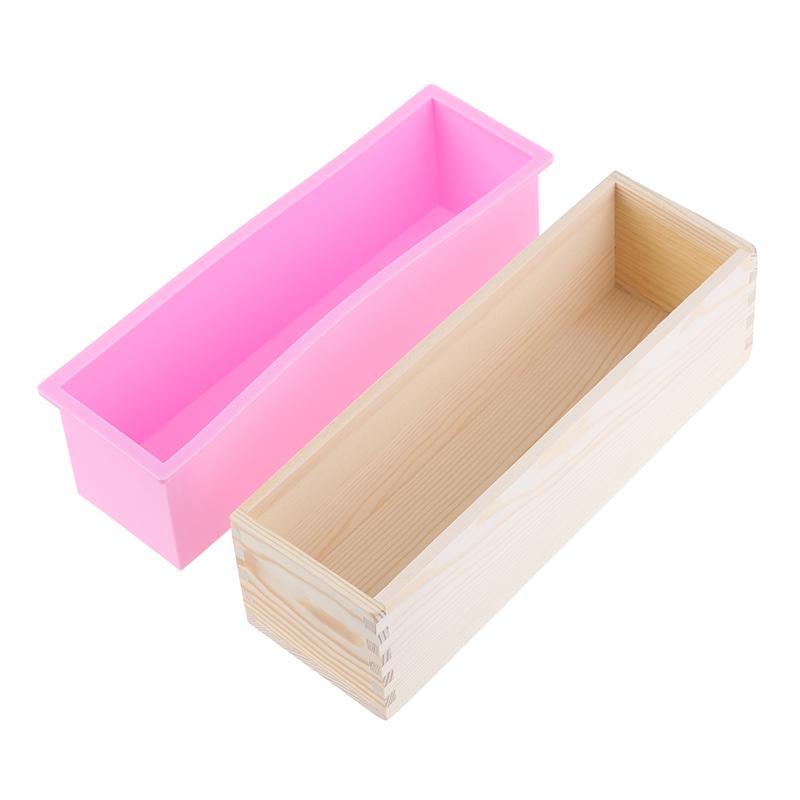 

1200 мл прямоугольная силиконовая форма для мыла деревянная коробка ручная работа ремесло торт хлеб розовый