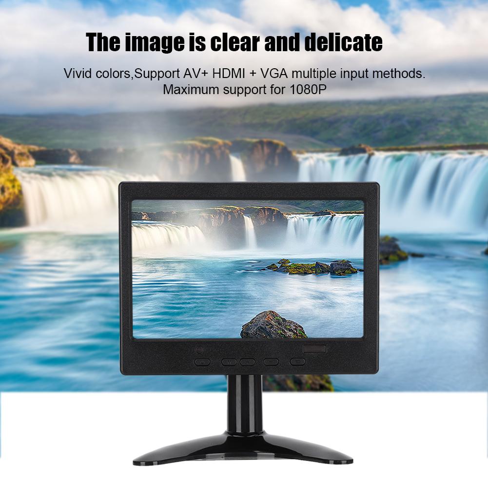 7 Zoll 1024x600 Auflösung 16:9 Multifunktions-Display-Monitor für HDMI  VGA  AV-Eingang mit Ständer