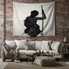 Anime Samurai Tapestry, Japanese Warrior Wall Art for Living Room Bedroom Aesthetic Home Decor