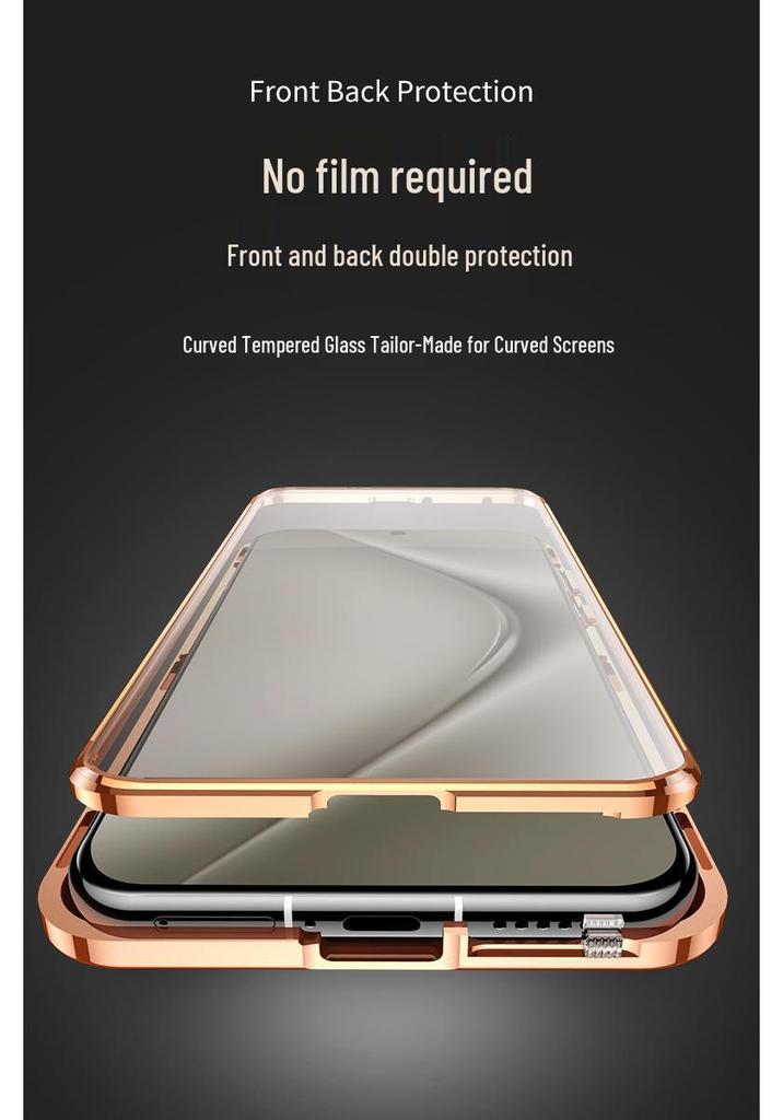 Huawei P70 Pro+ Case: Curved Screen Leather, Double-Sided, Full Lens Coverage, Magnetic Buckle, Dustproof, Drop-Proof