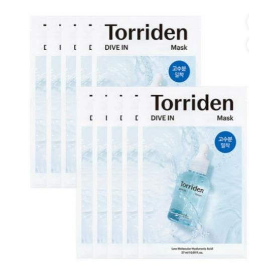 TORRIDEN DIVE-IN Low Molecular Hyaluronic Acid Sheet Mask Deep Hydration 27ml X 10pcs