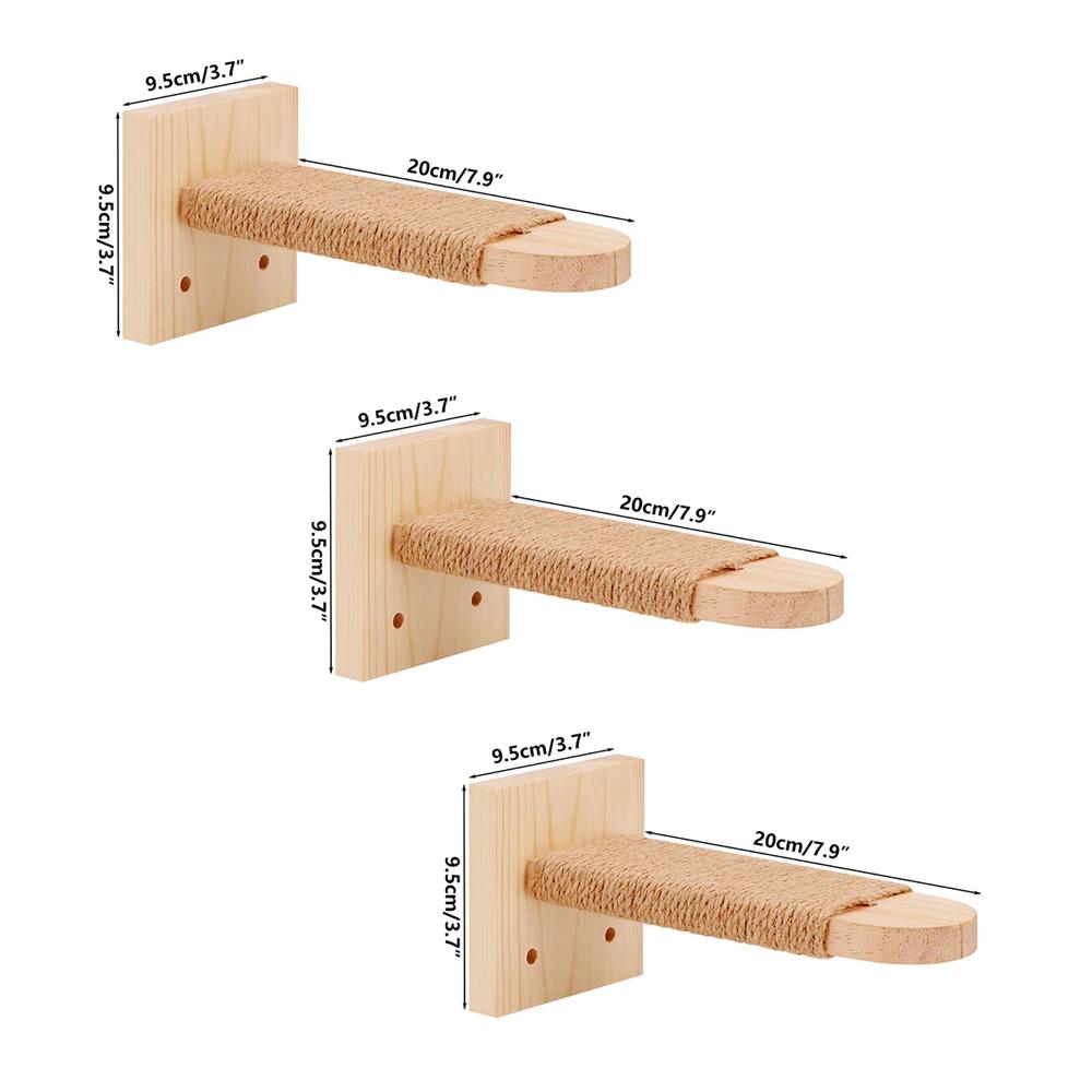 Wooden Kitten Ladder with Sisal Rope Cat Wall Steps Climbing Cat Scratching Post Cat Scratching Board Tree Pet Furniture