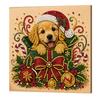 Christmas DIY Pearl Bead Art Painting Kit 20x20cm with Wooden Stretcher Frame Self-Adhesive Craft Set