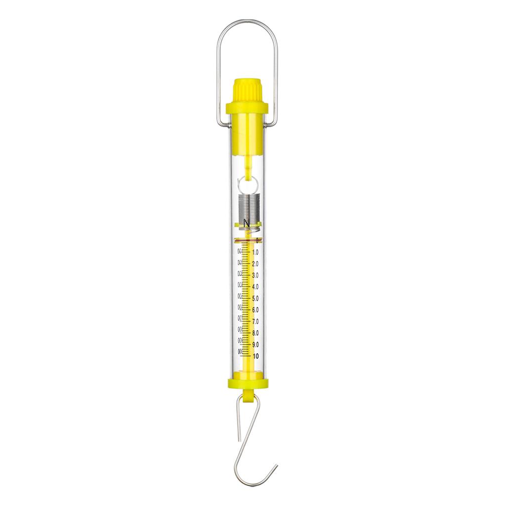 Bilancia a molla didattica in giallo brillante 1N 2.5N 5N 10N 20N 30N 50N Perfetta per le aule di scienze Lunghezza 25 cm