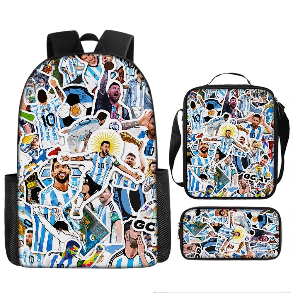Hot-selling Digital Printing Messi School Bag Set Breathable Durable Cute Style