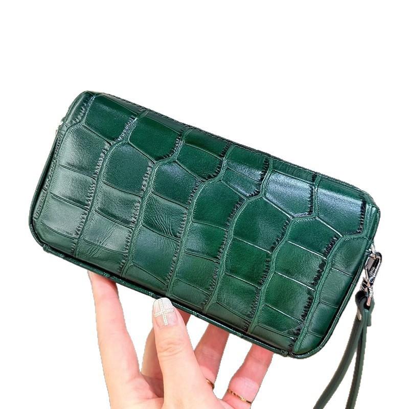 Womens Genuine Leather Crossbody Bag Small Phone Purse Crocodile Clutch Daily Use
