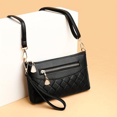 Flower Printed Crossbody Bag, Women's Multi Zipper Clutch Wallet, Fashion Shoulder Purses For Daily Use