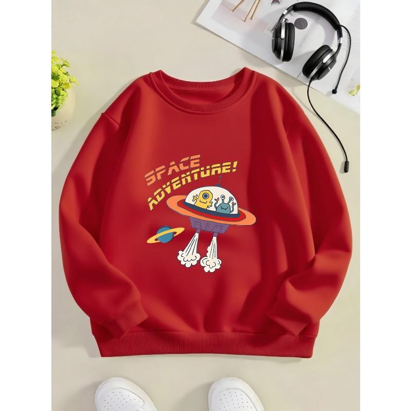 Kids Sweatshirt ,Casual Winter Warm Sweatshirt for with Football Print, Christmas & Halloween Outfits, Easy-Care Round Neck , Loose Drop Shoulder