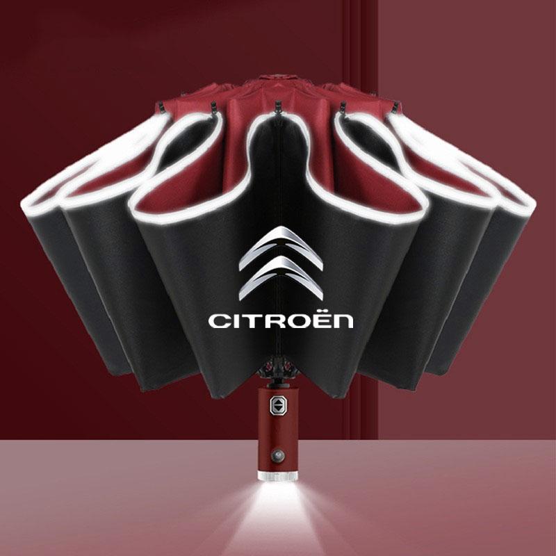 

Automatic LED Umbrella with Reflective Strip Rain Wind Umbrella For Citroen C3 C4 X7 Xsara Picasso Crosser C-ELYSEE JUMPY NEMO