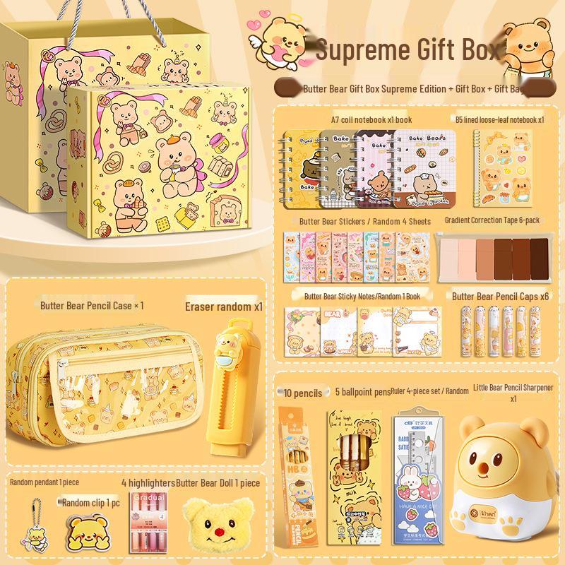 Butter Bear Stationery Set: Creative Back-to-School Gift for Kindergarten and Primary Students