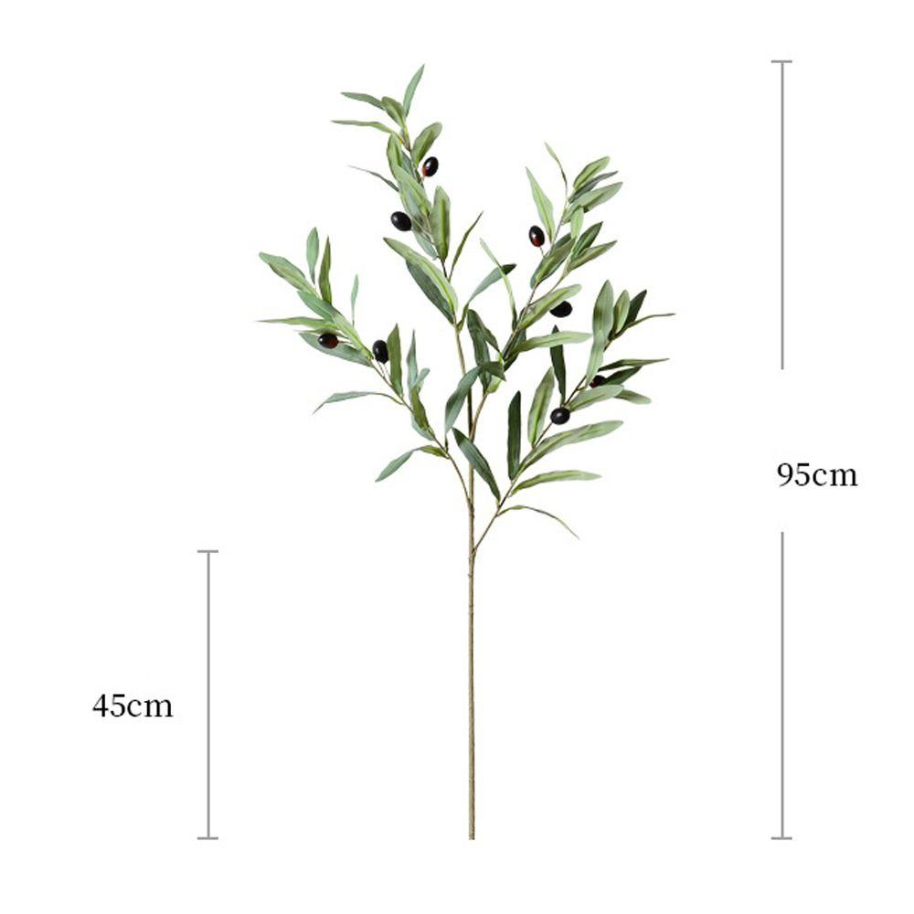 4 Fork Artificial Olive Branch Plastic Fake Plant Simulated Olive Leaf  Wedding Decor