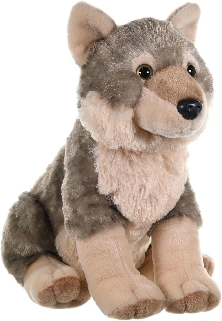 Wild Republic Wolf Plush Realistic Soft W18 x D38 x H26cm Toy, Material, Cuddlekins, (10963)
