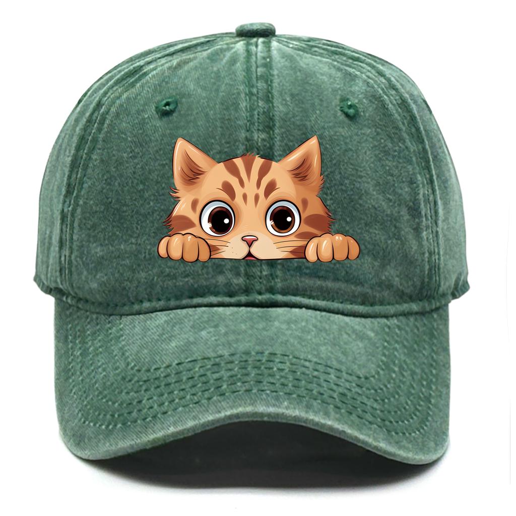 Cute Cat Print Snapback Sun Hat Cat Avatar Woman's Cap Cozy Adjustable Strap Baseball Hat Perfect For Outdoor Accessory