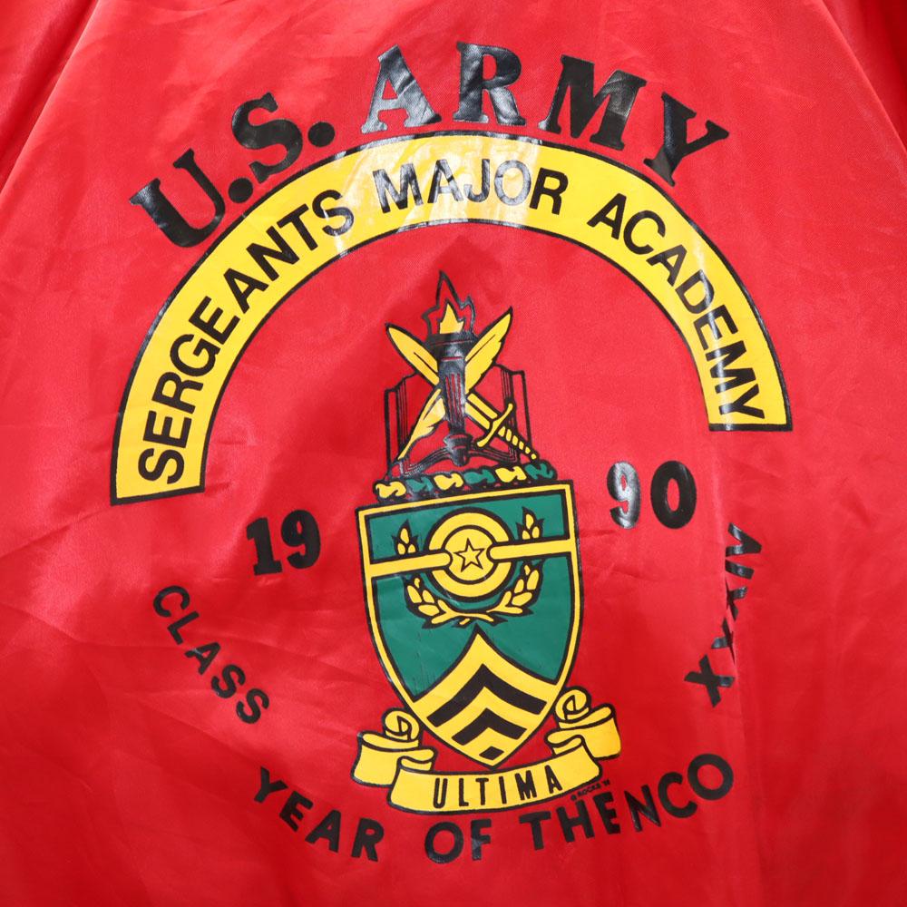 AUBURN 90s Made In USA Old Back Print Coach Jacket L Red Blouson Men's Used