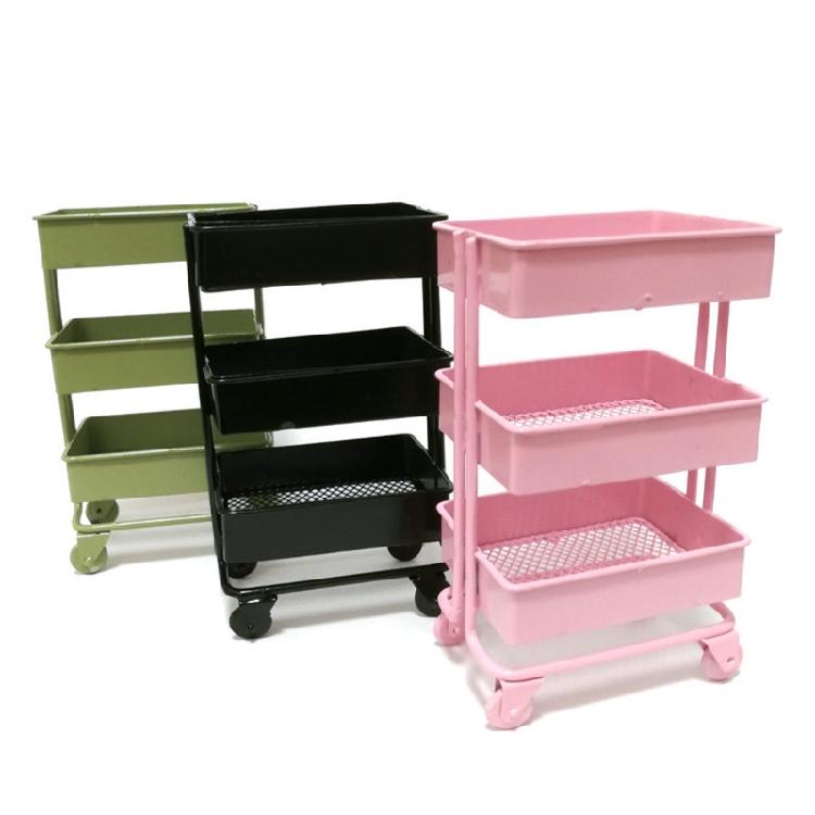 1:12 Dollhouse Mini Storage Cart Dolls Kitchen Bedroom Furniture Books Organizer