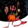 Devil Costume Decorations Set Halloween Party Props Devil Horn Ears Headband Set