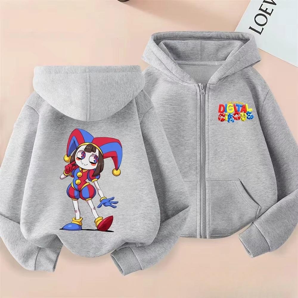 Fashionable Autumn Winter Long Sleeved Fun Cartoon Printed Hoodie Comfortable Warm Pullover Sports Casual Children's Zipper Hoodie