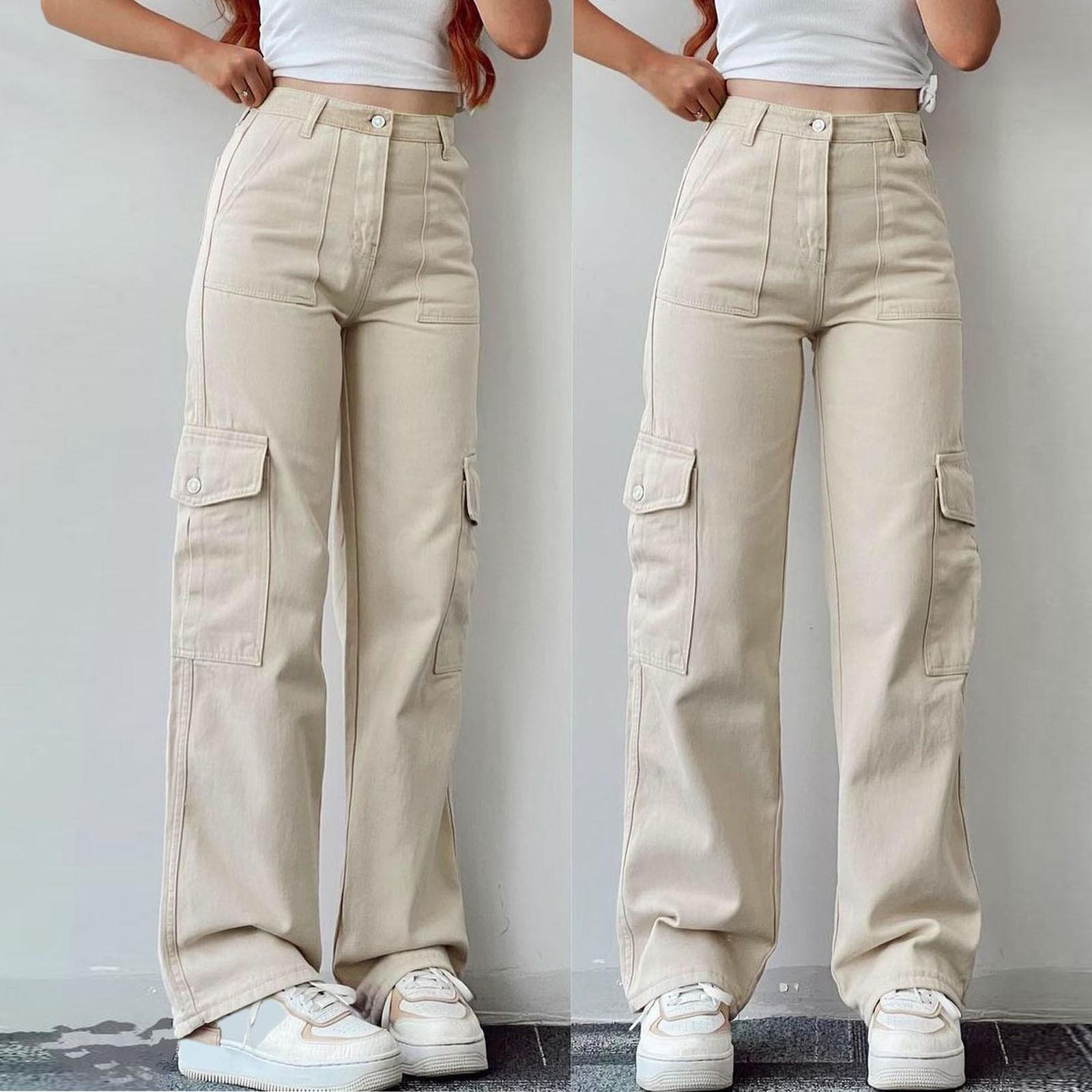

Womens Baggy Cargo Pants Streetwear Hip Hop Joggers Sweatpants Casual Loose Wide Leg Trousers