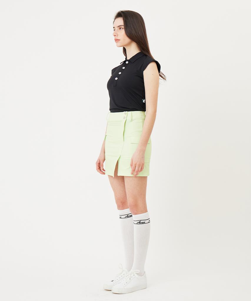 A Ben Short Slit Cargo Skirt Lime